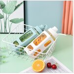 Plastic Sports Water Bottle Manufacturer - 700ML Double-Layer Square with Straw