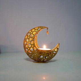 Moon Candle Holder Manufacturer - Islamic Handmade Iron Hollow for Ramadan EID
