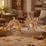 Harvest Ornament Manufacturer - Wooden LED Light Decor with Pumpkin Maple Leaf