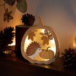Harvest Ornament Manufacturer - Wooden LED Light Decor with Pumpkin Maple Leaf