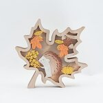 Harvest Ornament Manufacturer - Wooden LED Light Decor with Pumpkin Maple Leaf