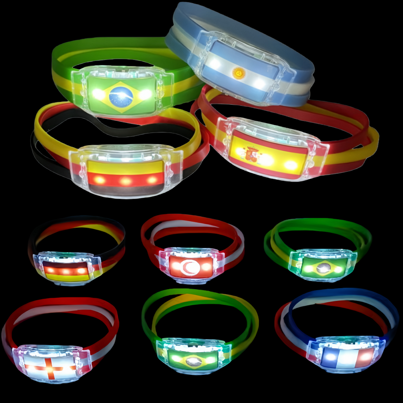 Light-up Wristband Manufacturer - Football Tournament Custom National Flag Glow