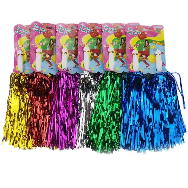 Cheerleading Pom Poms Manufacturer - 20G Tree Metallic Foil Baton Team Spirit