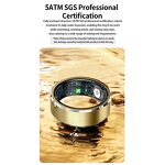 2026 New R05 Steel Health Smart Ring Fitness Tracker Heart Rate Blood Oxygen Monitoring 5ATM Waterproof 5-10 Days Battery