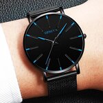 Quartz Watch - Manufacturer - Men Minimalist 40mm Stainless Steel Mesh Belt Crystal