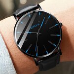 Quartz Watch - Manufacturer - Men Ultra-Thin 40mm Business Leather Crystal Buckle
