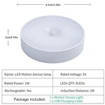 Motion Sensor Light - Manufacturer - USB Rechargeable LED Kitchen Bedroom Stairs Cabinet