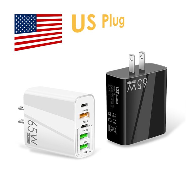PD Charger - Manufacturer - 65W 3.1 Portable Travel US UK EU Adapters iPhone Fast