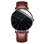 Quartz Watch - Manufacturer - Men Ultra-Thin 40mm Business Leather Crystal Buckle