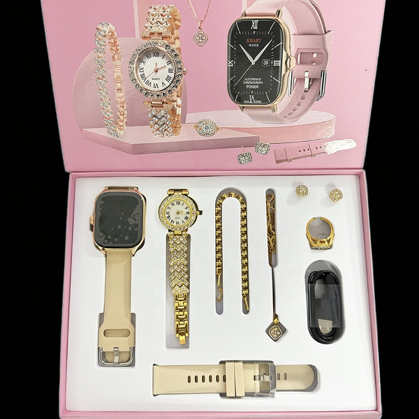 Smart Watch Gift Pack - Manufacturer - A58 41-43mm IP67 Bracelet Ring Earrings Necklace
