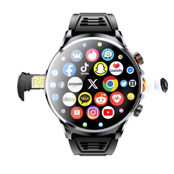4G LTE Smart Watch - Manufacturer - H18 3+32GB WIFI GPS Camera Tiktok YouTube Android IOS