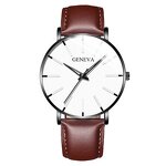 Quartz Watch - Manufacturer - Men Ultra-Thin 40mm Business Leather Crystal Buckle