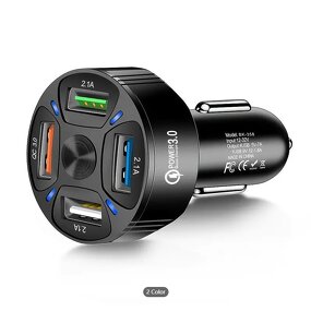 Car Charger - Manufacturer - 4 in 1 Ports Fast Charge Mini Cigarette Lighter USB Adapter