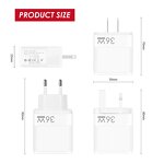Fast Charging Adapter - Manufacturer - 36W 2USB 2C Short Circuit Protection US UK EU