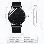 Quartz Watch - Manufacturer - Men Minimalist 40mm Stainless Steel Mesh Belt Crystal