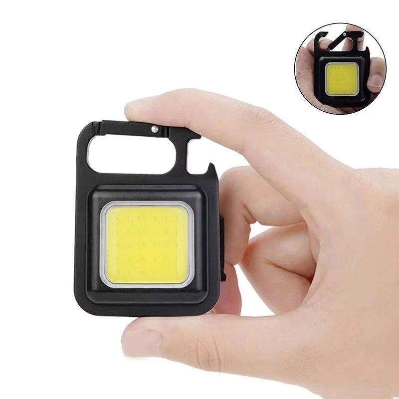 Keychain Flashlight - Manufacturer - 500mAh COB USB Charging Magnet 4 Modes Camping Home