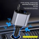 Car Charger - Manufacturer - PD QC3.0 120W Retractable 4-in-1 Cigarette Lighter USB C