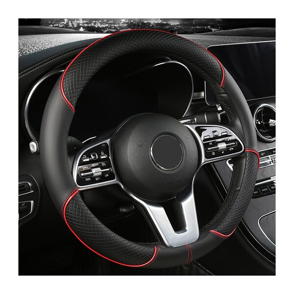 Steering Wheel Cover Manufacturer - Anti-Slip Leather Universal 38cm Shape O & D