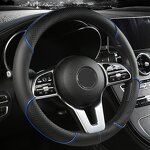 Steering Wheel Cover Manufacturer - Anti-Slip Leather Universal 38cm Shape O & D