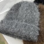 Wool Slouchy Beanie - Manufacturer - Custom Logo Cashmere Blend Fuzzy Knitted Winter Ski Skull