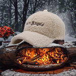 Lamb Fleece Cap - Manufacturer - Custom Logo 6-Panel Winter Velcro Back Flat Brim Golf Team