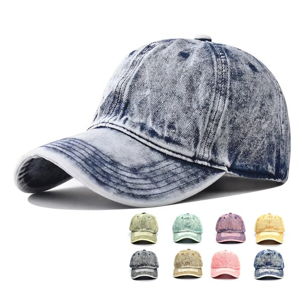 Denim Golf Dad Hat - Manufacturer - Vintage Distressed 6 Panel Unstructured Adjustable Washed