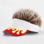 Golf Visor Sun Cap - Manufacturer - Custom Embroidery Novelty Hair Flames Wig Peaked Baseball