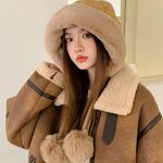 Pom Pom Beanie - Manufacturer - Women's Winter Plush Knit Cotton Ski Snow Ear Flaps Custom