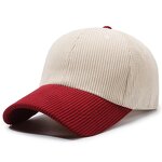Corduroy Baseball Cap - Manufacturer - Custom Logo Two Tone 6 Panel Adjustable Curved Brim