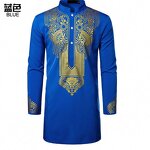 Shirt Suits Manufacturer - African Middle East Printed Long Sleeve Stand Collar