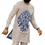 Shirt Manufacturer - African Middle East Printed Long Sleeve Robe O-neck