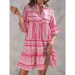 Dress Manufacturer - V-neck Puff Sleeve Floral Chiffon Bodycon