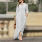 Dress Manufacturer - Long Sleeved Polo Cardigan Cotton Linen