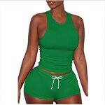 Sleepwear Set Manufacturer - 2pcs Spaghetti Strap Shorts Pajamas
