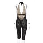 Jumpsuit Manufacturer - One Piece Deep V Neck Backless Lace