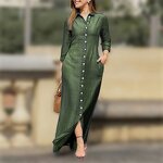 Dress Manufacturer - Long Sleeved Polo Cardigan Cotton Linen