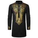 Shirt Suits Manufacturer - African Middle East Printed Long Sleeve Stand Collar