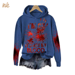 Women's Hoodie - Manufacturer - Halloween Bloodstained Clown "I'm Ok" Long Sleeve Crewneck