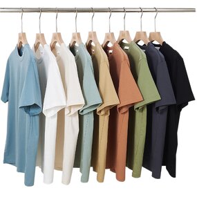 T-Shirt - Manufacturer - 220G O-Neck Cotton Men Women Couples White Loose Half Sleeve