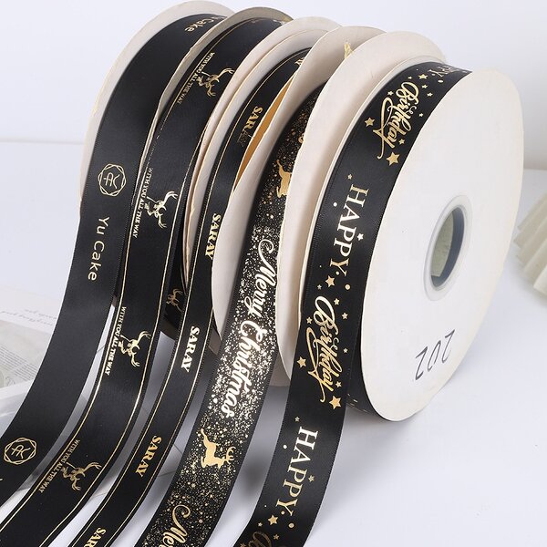 Gift Ribbons Manufacturer - Customization 12mm 100 Yard Black for Flowers