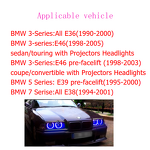 RGB Angel Eye Light - Manufacturer - 12V 7 Color 5050 LED 4X131mm RC Car E36 E46 Deco