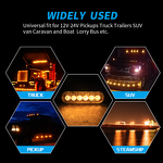 LED Strobe Flasher - Manufacturer - HILMO 6 LED 12/24V Vehicle Motorcycle Truck 3030 Warn