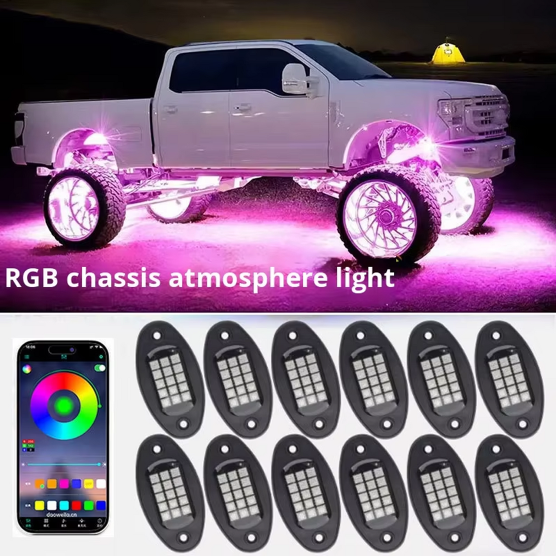RGB Car Rock Lights - Manufacturer - 4-14 Pods App Remote IP68 Underglow Wheel Truck ATV
