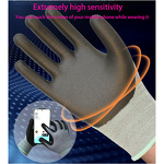 Safety Work Gloves - Manufacturer - 15 Gauge Leather Touchscreen Nitrile Coated Nylon Spandex