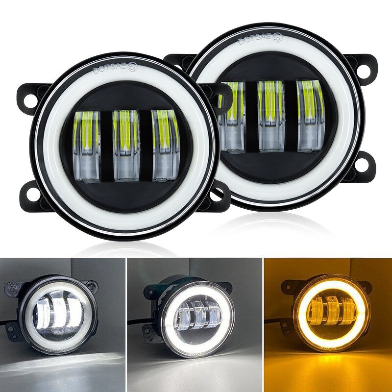 LED Fog Lamp - Manufacturer - 3.5 Inch 60W 6000lm DRL Angel Eye Halo Ring 12V Waterproof