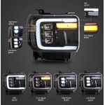 LED Headlamp - Manufacturer - Sierra1500 14-18 12V 6000K Plug and Play Front Light