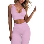 2 Piece Yoga Outfits - Manufacturer - High Waisted Leggings With Sports Bra Gym Clothes Sets