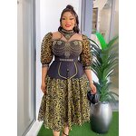 African Dashiki Evening Gown - Manufacturer - 2024 Spring Wedding Party Plus Size Ankara Robe
