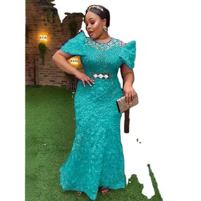 African Sequin Long Dress - Manufacturer - 2024 Plus Size Luxury Wedding Party Ankara Clothing