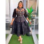 African Dashiki Evening Gown - Manufacturer - 2024 Spring Wedding Party Plus Size Ankara Robe